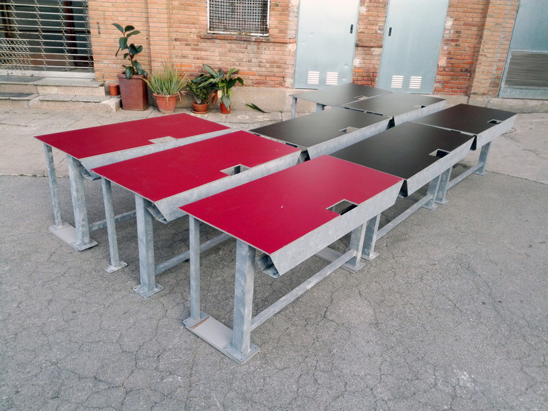 mesa locutores radio tv futbol deporte metal madera 76x140x65 8u